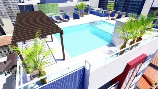 Apartamento com 75.57 m2 - Guilhermina - Praia Grande SP