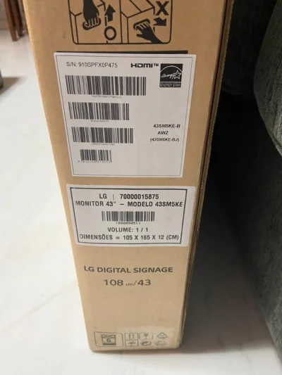 Monitor Lg 43" Modelo 43sm5ke