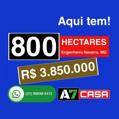 Vende Fazenda 800 Hectares, Engenheiro Navarro, MG