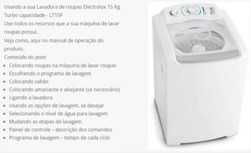 Máquina de Lavar Electrolux de 15 Quilos. Excelente Estado