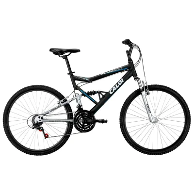 Bicicleta Aro 26 Caloi Ks Aluminio com Full Suspension e 21 Marchas -