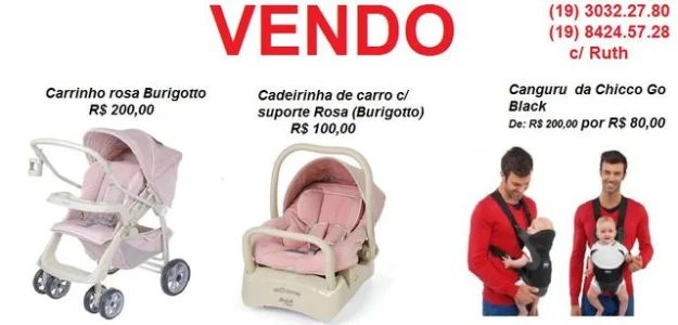 Carrinho, Cadeirinha de Bebe e Canguru