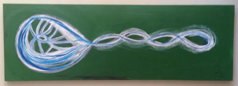 Quadro Grande. Pintura em Acrílico sobre Tela. Green Morph