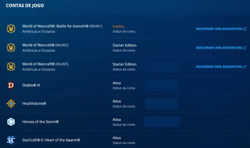 Conta Blizzard Recheada de Coisas