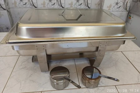 Rechaud Inox 6 Cubas com Tampas 13 L