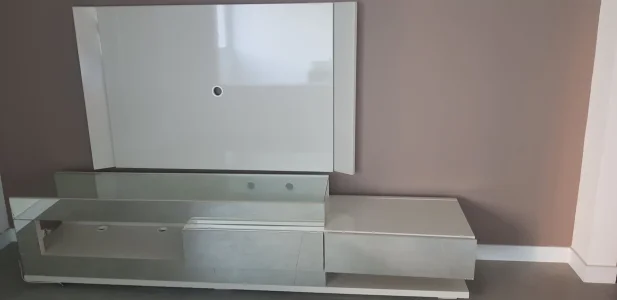 Rack de Laca Branco com Painel