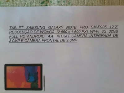 Tablet Samsung Galaxy Note Pro 12,2