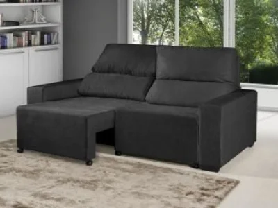 Sofá Retrátil Reclinável 3 Lugares Suede Elegance - American Comfort