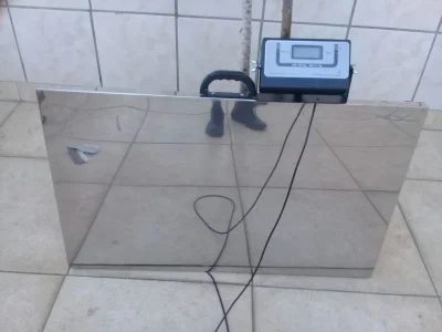 Balança Digital Veterinária Plataforma Grande em Aço Inox