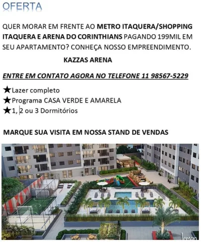Apartamento Itaquera a Partir 199mil