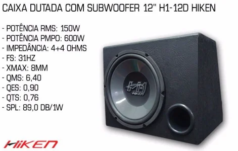 Caixa Dutada com Subwoofer 12" H1 12d Hiken