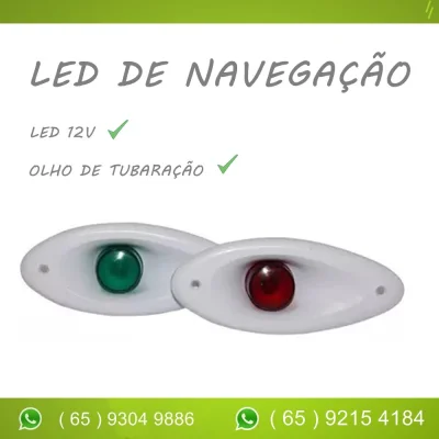 Olho de Tubarao/luz de Navegaçao Led 12v Mj Nautica Cuiabá
