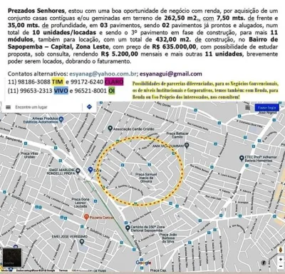 Vendo Sobrado na Vila Ema Sapopemba, com Renda