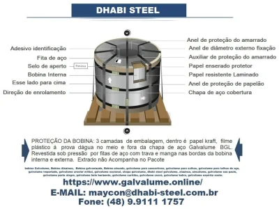 Galvalume Azm 120 0,40mm X 1200mm Importado com a Dhabi Steel
