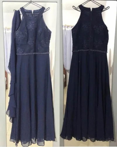 Vestido Azul Marinho Longo de Festa
