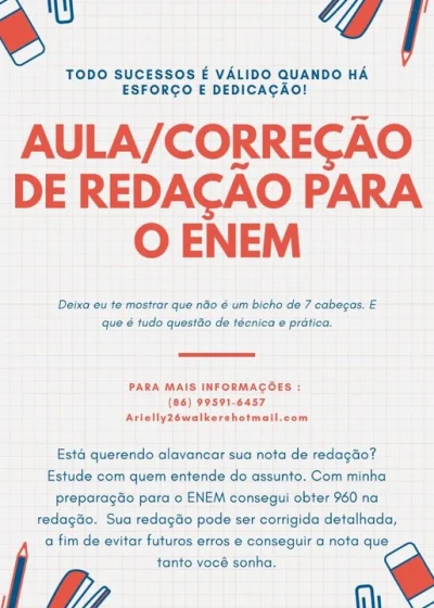 Aula/correção de Redação para o Enem