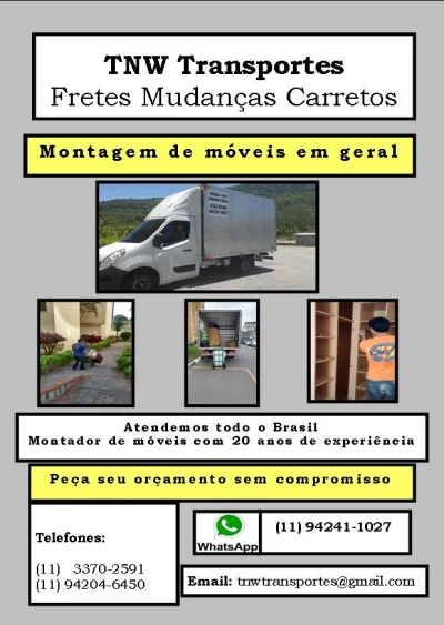 Fretes Mudanças Carretos e Montador de Móveis