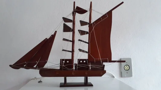 Bolsa Pet Auxiliar de Academia Barco Madeira Enfeite