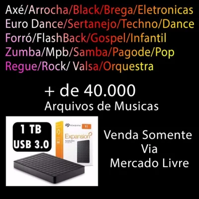 Hd Externo 1terabyte com Conteudo Midia