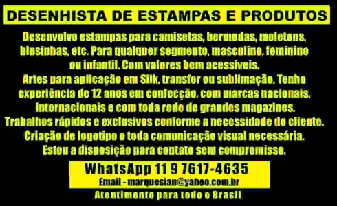 Criação Desenhista Estampas Designer Silk