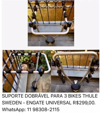 Suporte Dobrável para 3 Bikes Thule Sweden