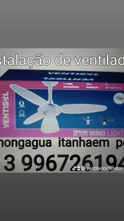 Ventilador de teto instalacao  mongagua
