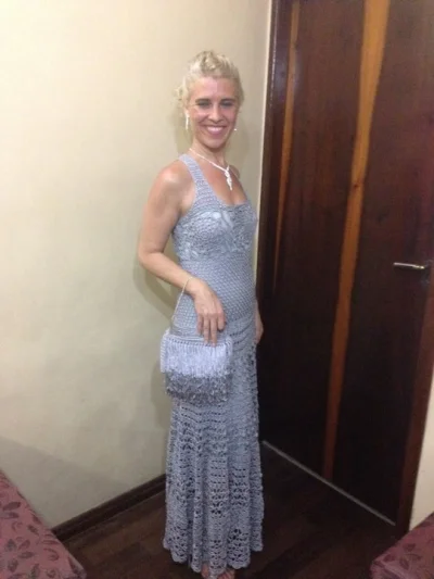 Vestido de Crochê Prata