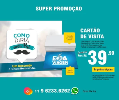 Super Promoção Cartão de Visita
