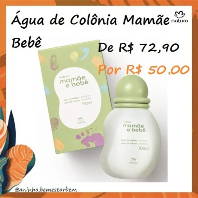 Colônia Mamãe Bebê sem álcool 100ml