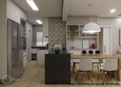 Apartamento com Varanda em Andar Alto no Campo Belo. a Sala