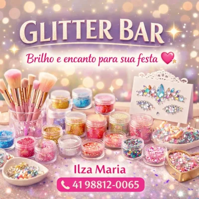 Faço camarim e gliter bar em festas e eventos