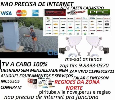 Antenista TV 297 Liberados sem Mensal Nao Precisa de Internet