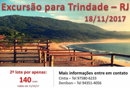 Excursão Trindade RJ Saída de Santana de Parnaíba