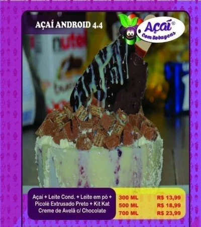 Açai Tradicional e Pratos Montados