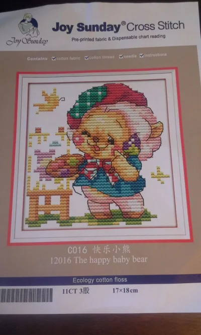 Kit para Bordar Bebê Urso