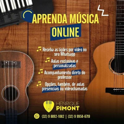 Aulas de Música em Juiz de Fora ou Online