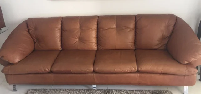 Conjunto de Sofá de Couro