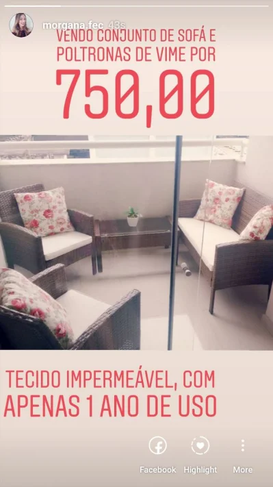Conjunto Sófa, Poltronas e Mesa de Centro em Vime