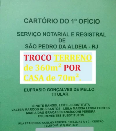 Troco Lote de 360m2 por Casa com 2 Quartos + Diferença a Vista