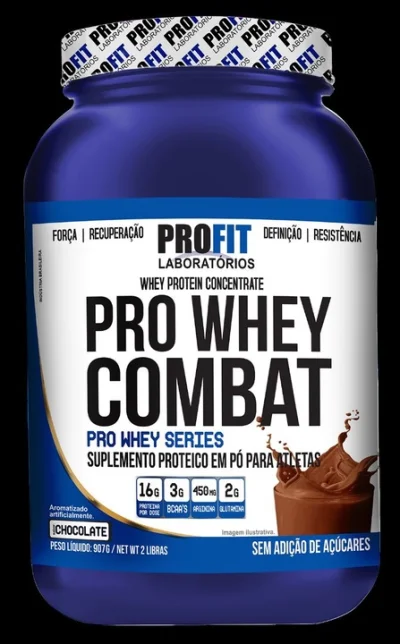 Pro Whey Combat 907g Chocolate Baunilha Morango