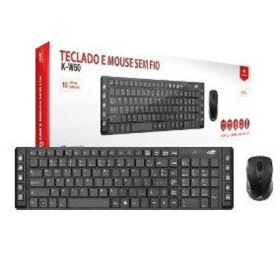 Kit Teclado e Mouse sem Fio K-w10 C3 Tech Novo na Caixa