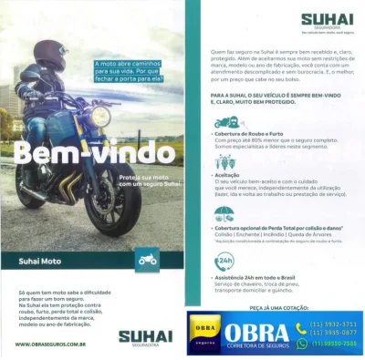 Moto do Seu Sonho com um ótimo Seguro de Custo e Beneficio