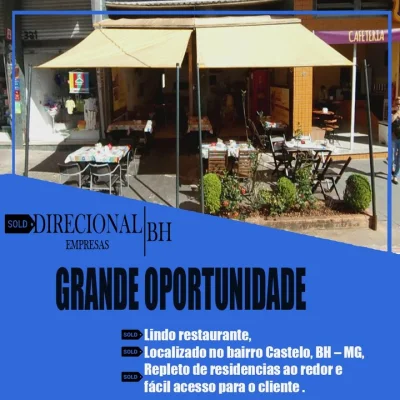 Vendo Excelente Restaurante no Bairro Castelo, Belo Horizonte, MG