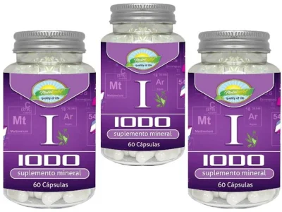 Iodo Inorgânico Lugol em Cápsulas 180 Caps 650 MG Tireoide