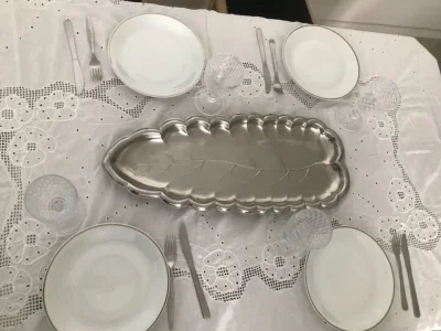 Bandeja Inox Formato Folha