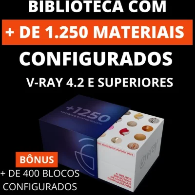 + 1.250 Materiais Configurado para V-ray