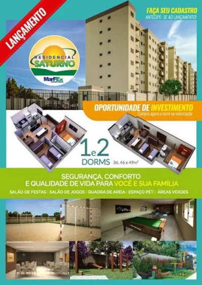 Aptos 01 e 02 Dorms*lançamento*jd. da Granja