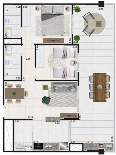 Apartamento com 94.58 m2 - Jardim Virginia - Guaruja SP