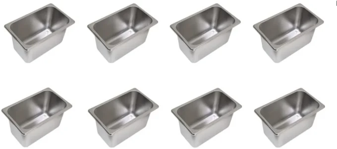 Kit Cubas Gastronomicas Gn 1/4 - Buffet - 162x265x150mm (8 Unidades)