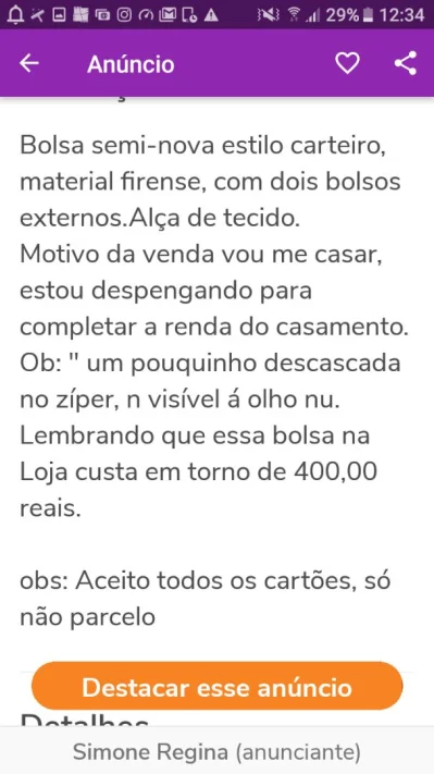 Bolsa da Corello Semi Nova